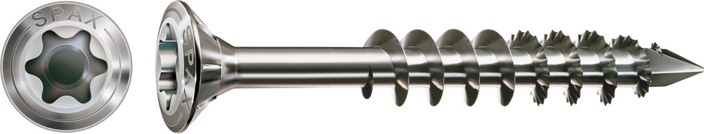 SPAX raised countersunk head  4,5 x 35/25  partial thread, T-STAR plus T20, CUT-Point, Stainless Steel A2